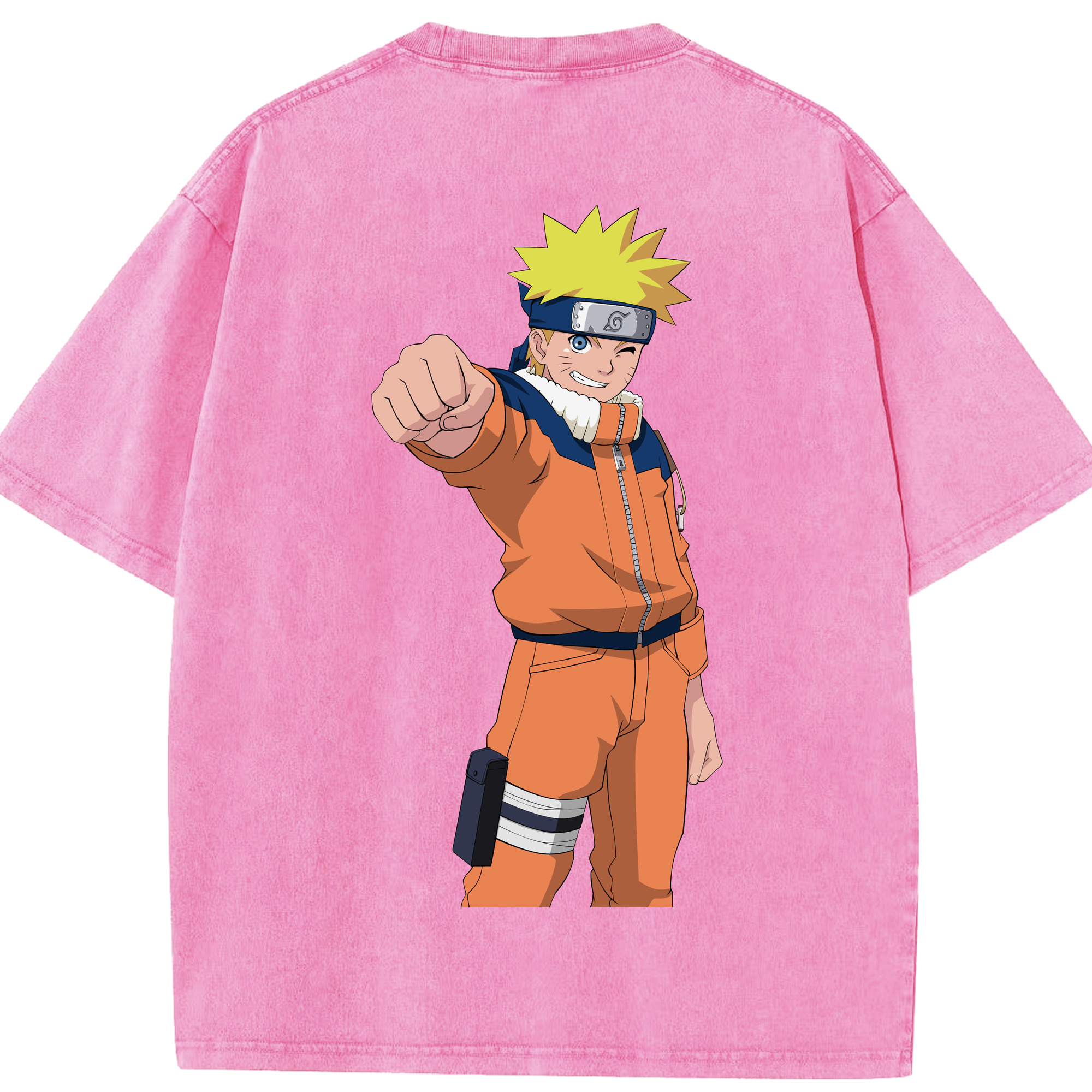 （画像用） NARUTO -ナルト- うずまき ナルト Uzumaki Naruto 綿100% ヴィンテージ風 半袖Tシャツ（背面プリント）